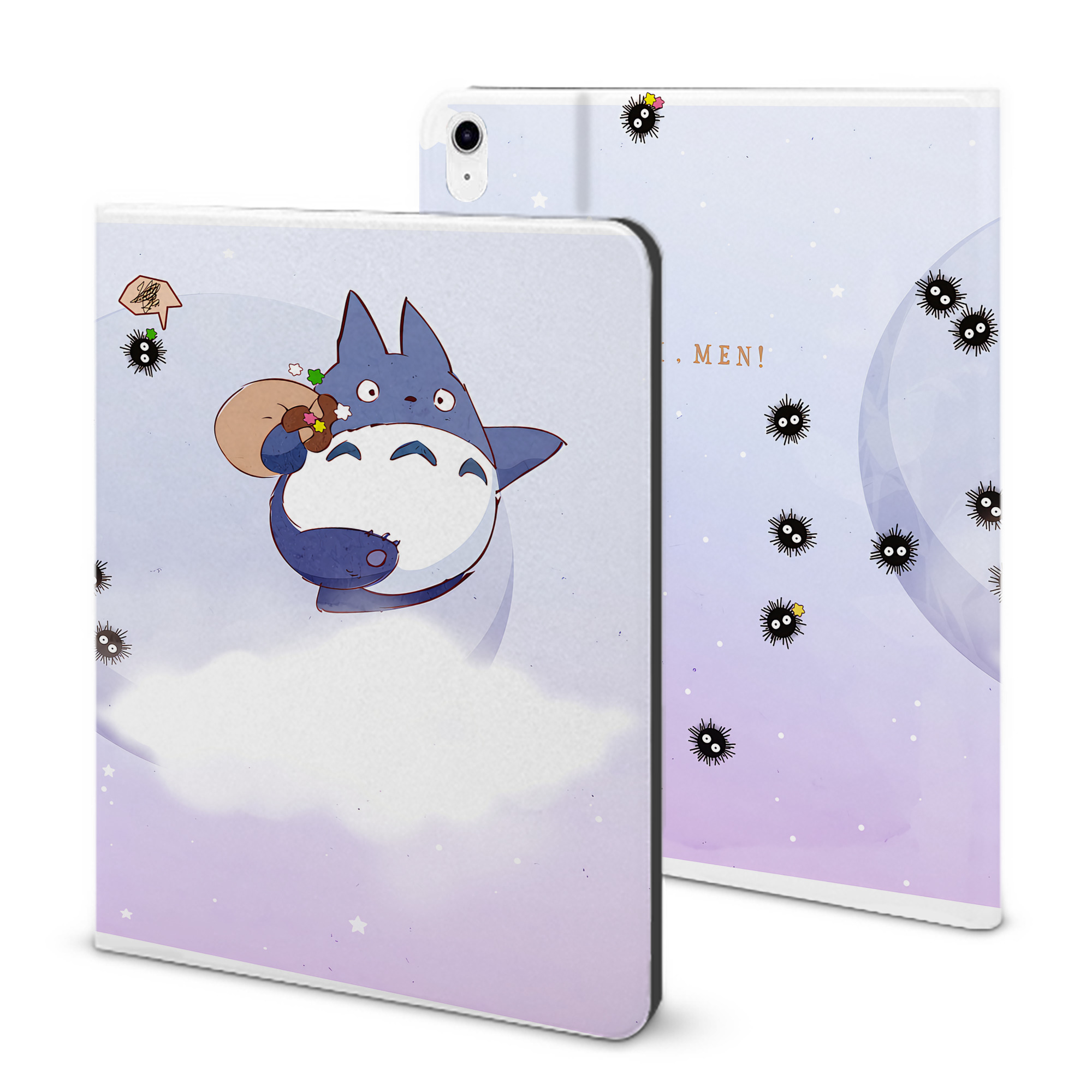 （画像用） となりのトトロ 草壁メイ 草壁サツキ My Neighbor Totoro Satsuki Kusakabe Mei Kusakabe IPad ケース ブック型 PUレザー TPU 耐衝撃 軽量 薄型 ペン収納なし 全面保護 IPad 各モデル対応